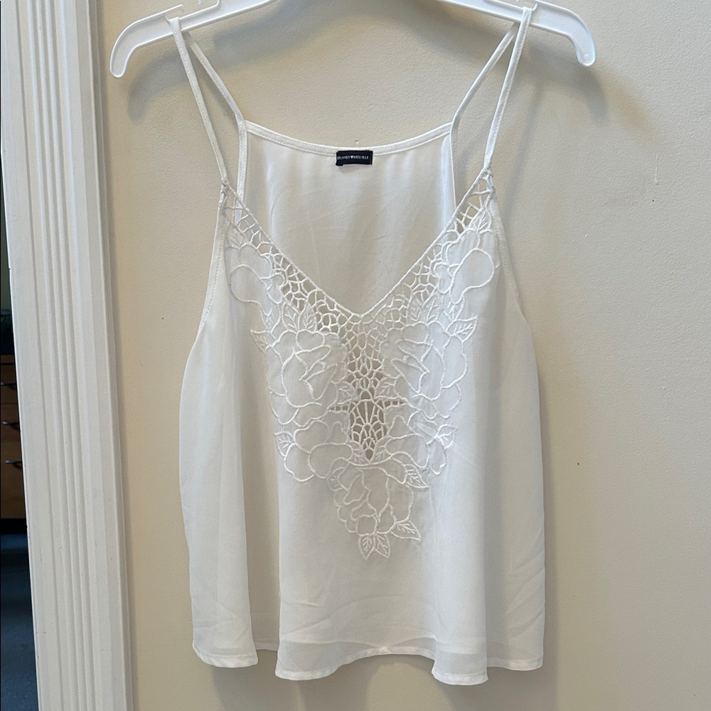 Brandy Melville Sheer White Floral Cami
